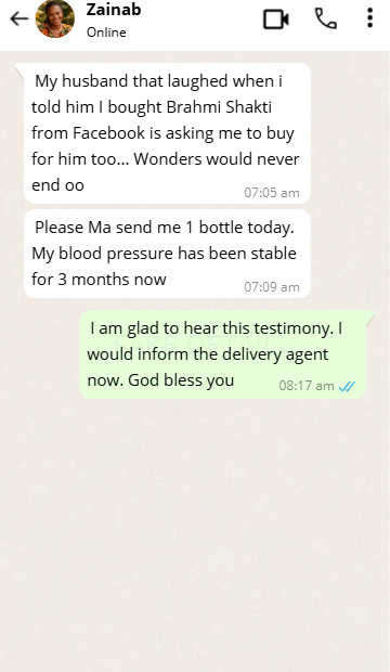 Brahmi Shakti Customer Testimonial 2